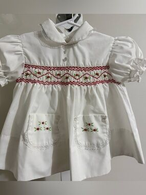 Vintage Baby Togs Hand Embroidered Smocked Dress